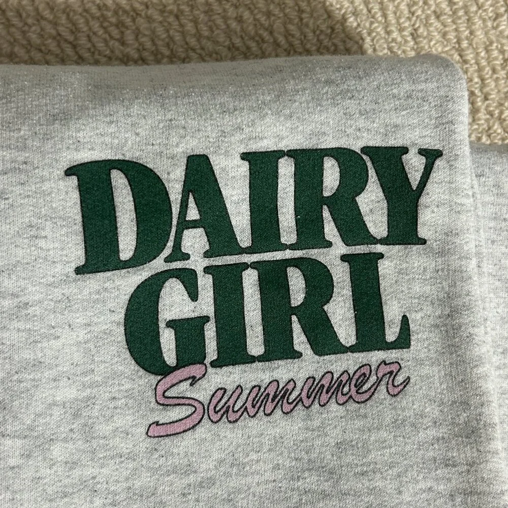 Grey 'Dairy Girl' Graphic Sweatpants - Picture 4 of 7